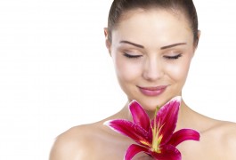 Sexy young woman with flowers