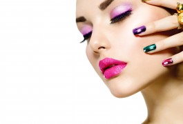 Fashion Beauty. Manicure and Make-up. Nail Art